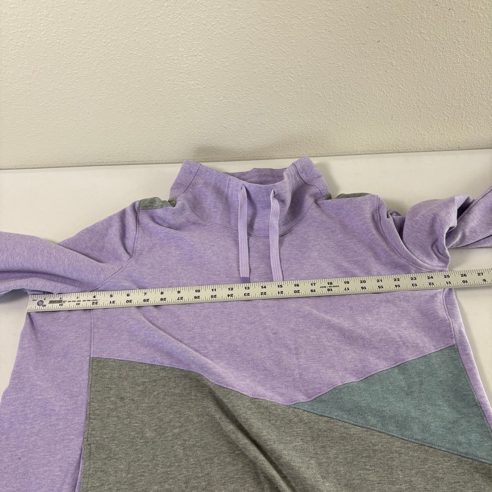 LL Bean Colorblock Funnel Neck Sweatshirt Womens 3X Plus Purple Grey Pockets - Picture 5 of 7